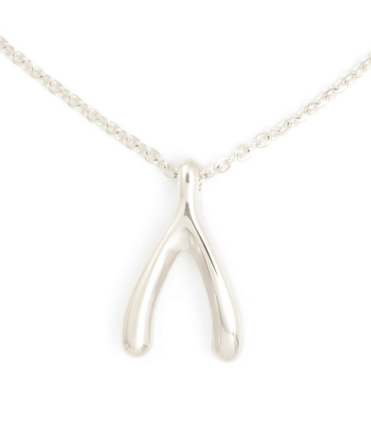 Necklace - Wishbone Charm Necklace Silver - Girl Intuitive - Zenzii -