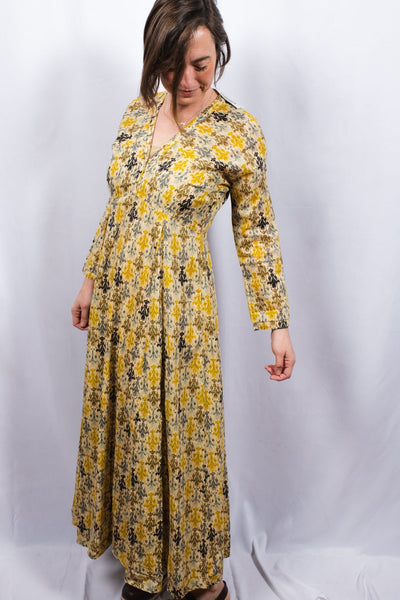 Dresses - Wood-Block Printed Maxi Dress - Girl Intuitive - Dolma -