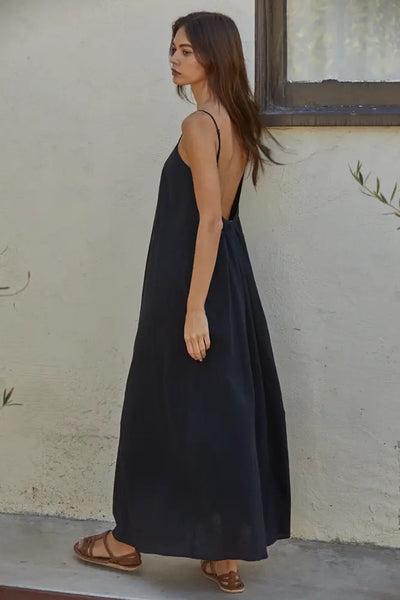 Dresses - Woven Gauze Open Back Maxi Dress - Girl Intuitive - By Together -