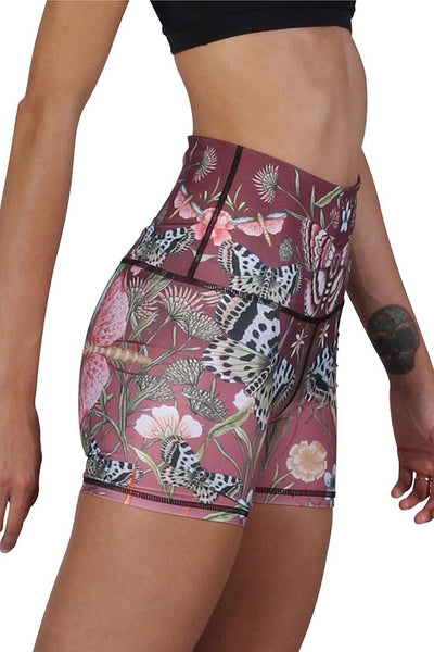 Shorts - Yoga Shorts in Pretty in Pink - Girl Intuitive - Yoga Democracy -