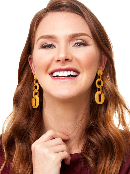 earrings - Zenzii Linked Resin Drop Earrings - Girl Intuitive - Zenzii -