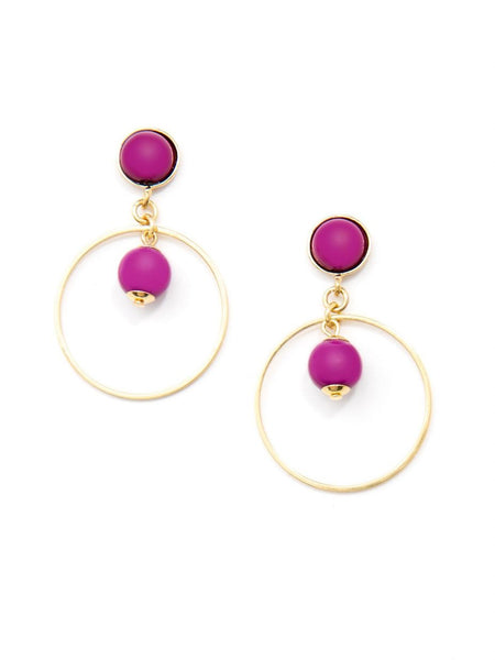 earrings - Zenzii Luxor Beaded Drop Earrings - Girl Intuitive - Zenzii - 2" / Purple