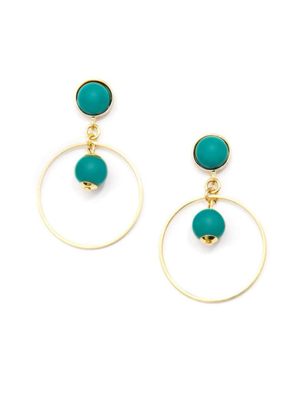 earrings - Zenzii Luxor Beaded Drop Earrings - Girl Intuitive - Zenzii - 2" / Green