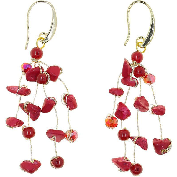 earrings - Akha Floating Earrings in Lava Rocks - Girl Intuitive - Marquet -