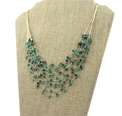 Necklace - Akha Necklace in Turquoise - Girl Intuitive - Marquet -