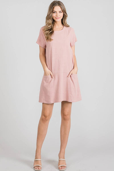 Dresses - Allie Rose Linen Shift Dress with Pockets in Natural - Girl Intuitive - Allie Rose -