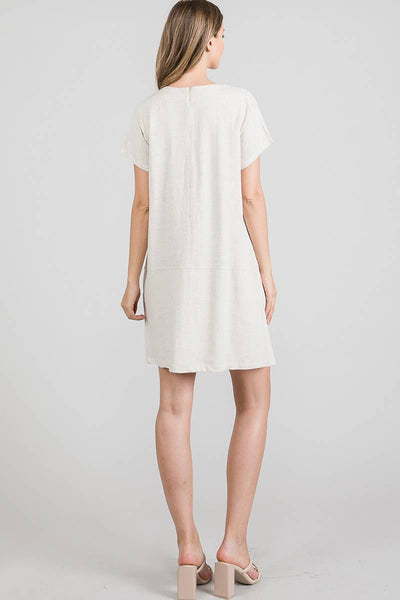 Dresses - Allie Rose Linen Shift Dress with Pockets in Natural - Girl Intuitive - Allie Rose -