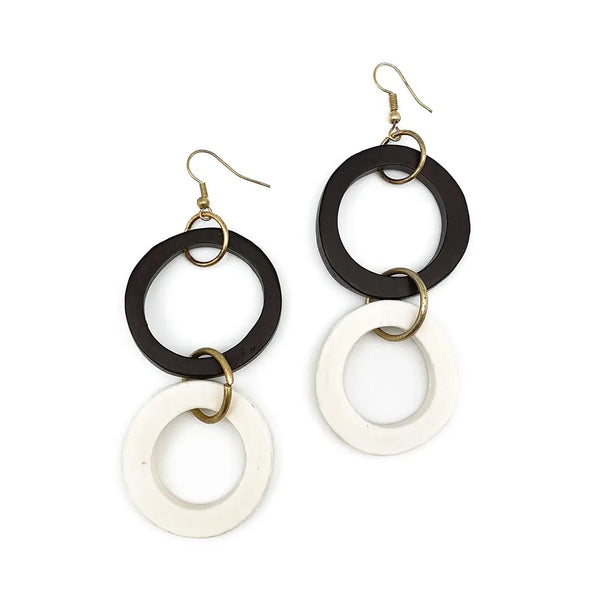 earrings - Anju Omala Modern Monochrome Collection Open Rings Earrings - Girl Intuitive - Anju Jewelry -