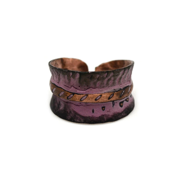 Ring - Anju Half Circles Copper Patina Ring - Girl Intuitive - Anju Jewelry -