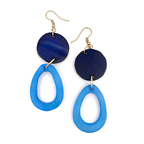 earrings - Anju Omala Heliotrope Collection Earrings Disc and Oval Beads - Girl Intuitive - Anju Jewelry -