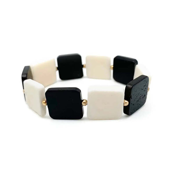 bracelet - Anju Omala Modern Monochrome Collection Square Beads Bracelet - Girl Intuitive - Anju Jewelry -