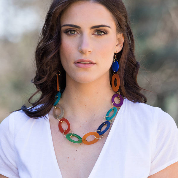 Necklace - Anju Omala Rainbow Collection Short Necklace - Girl Intuitive - Anju Jewelry -
