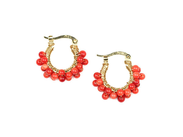 earrings - Wired Corals Hoops - Red - Girl Intuitive - Goia -
