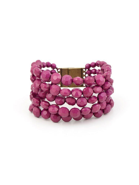 Necklace - Zenzii Beaded Multi-Row Jewelry Gift Set in Plum - Girl Intuitive - Zenzii -