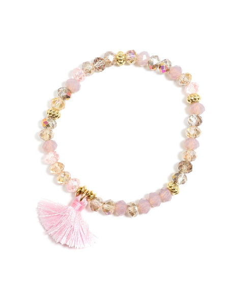 bracelet - Traveling Tassel Bracelet - Girl Intuitive - Zenzii - Pink
