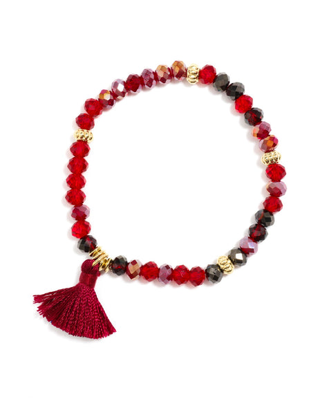 bracelet - Traveling Tassel Bracelet - Girl Intuitive - Zenzii - Red