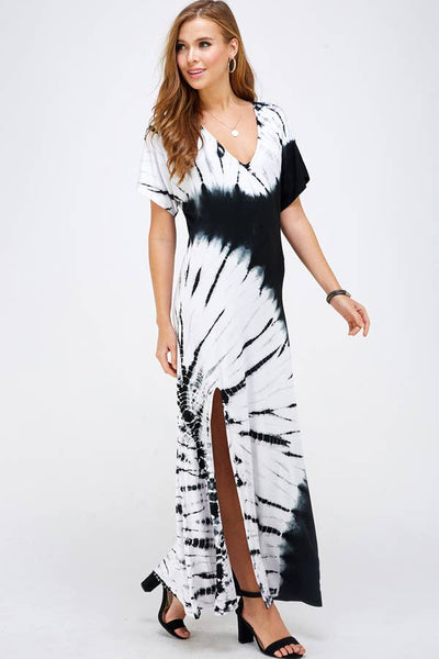 Dresses - Bamboo Leaf Tie-Dye Fold Maxi Dress - Girl Intuitive - Urban X -