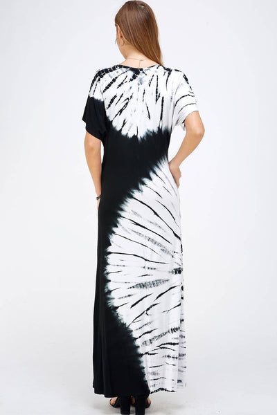 Dresses - Bamboo Leaf Tie-Dye Fold Maxi Dress - Girl Intuitive - Urban X -