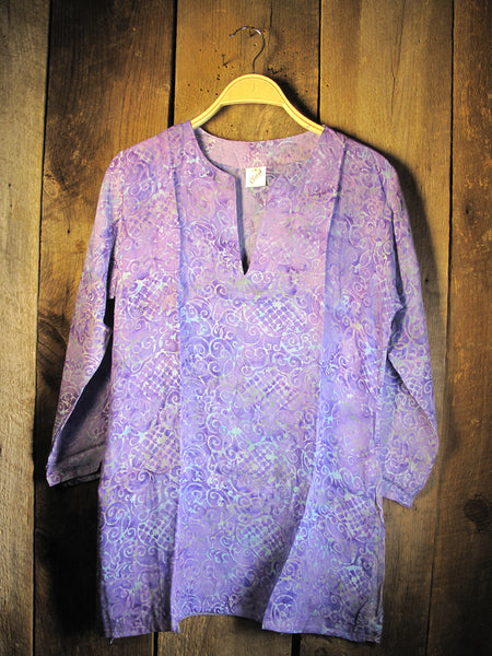 Tunic - Batik Tunic in Lilac Waves - Girl Intuitive - Nusantara -
