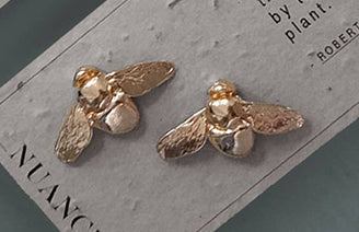 earrings - Bee Stud Earrings - On Plantable Card - Girl Intuitive - Nuance Jewelry - Gold