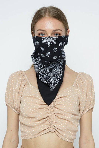 Scarves - Muted Color Bandana - Girl Intuitive - Leto - Black