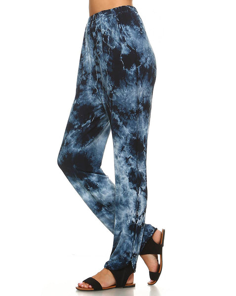 Pants - Blue Cloud Tie Dye Lounge Pants with Inverted Seam Stitch - Girl Intuitive - Urban X -