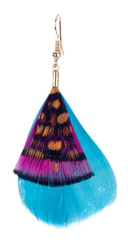 earrings - Colorful Feather Earrings - Girl Intuitive - Island Imports - Blue