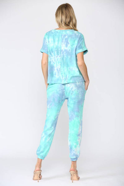 Pants - Tie Dye Lounge Wear 3 Piece Set Matching Mask - Girl Intuitive - Fate -