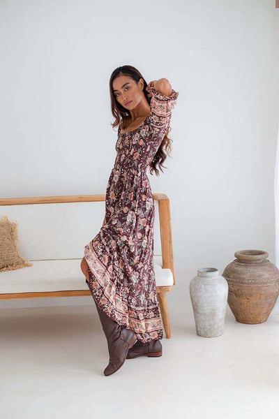 Dresses - Bohemian Adeline Dress in Mocha - Girl Intuitive - The Fox and The Mermaid -