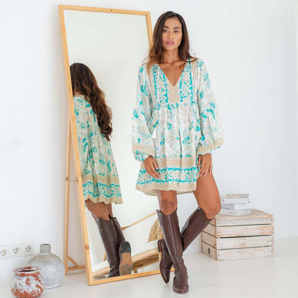Dresses - Bohemian Calista Dress in Mint - Girl Intuitive - The Fox and The Mermaid -