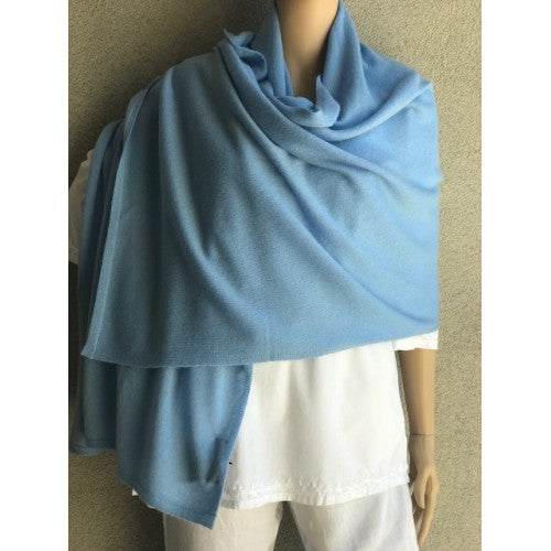 Scarves - Dolma Cashmere Travel Solid Scarf - Girl Intuitive - Dolma - Light Blue