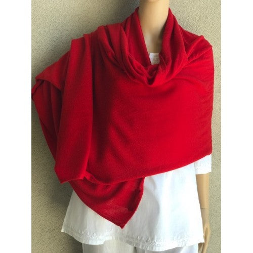 Scarves - Dolma Cashmere Travel Solid Scarf - Girl Intuitive - Dolma - Red