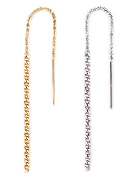 earrings - Chain Thread Through Earrings - Girl Intuitive - Island Imports -