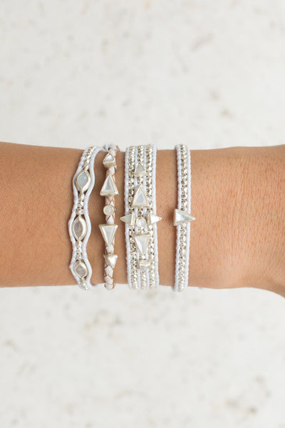 bracelet - Chan Luu White MOP Statement Silver Bracelet - Girl Intuitive - Chan Luu -