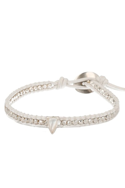 bracelet - Chan Luu MOP Triangle White Wrap Bracelet - Girl Intuitive - Chan Luu -