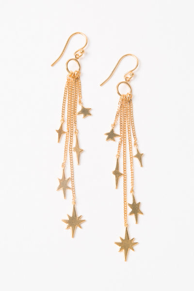 earrings - Chan Luu Gold Star Chain Dangle Earrings - Girl Intuitive - Chan Luu -