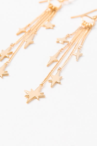 earrings - Chan Luu Gold Star Chain Dangle Earrings - Girl Intuitive - Chan Luu -