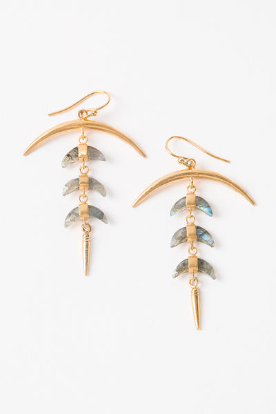 earrings - Chan Luu Labradorite Crescent Earrings in Gold (Pre-Order) - Girl Intuitive - Chan Luu -