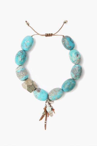 bracelet - Chan Luu Turquoise Stone Pull-Tie Bracelet - Girl Intuitive - Chan Luu -
