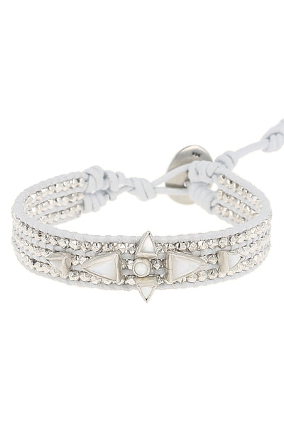 bracelet - Chan Luu White MOP Statement Silver Bracelet - Girl Intuitive - Chan Luu -