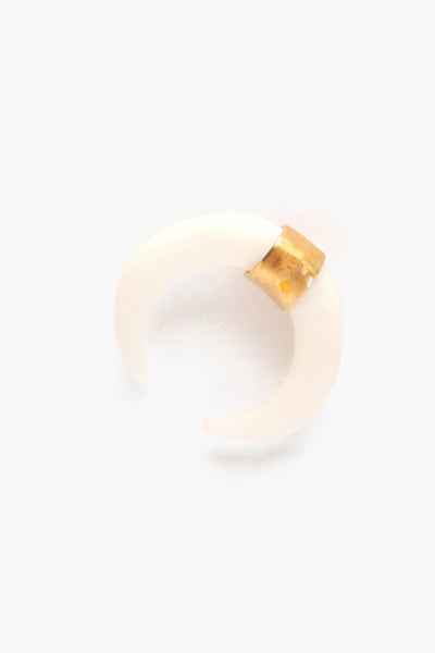 earrings - Chan Luu White Bone Horn Gold Stud Earrings - Girl Intuitive - Chan Luu -