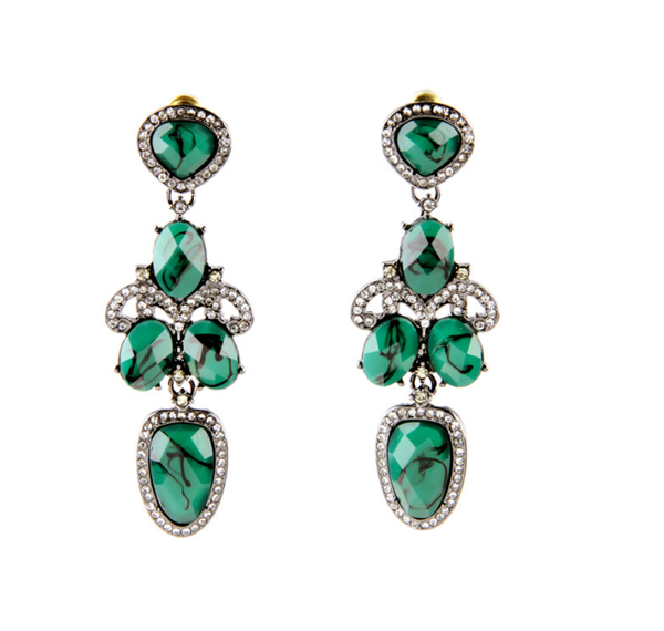earrings - Classic Dark Green Statement Earrings - Girl Intuitive - Girl Intuitive -