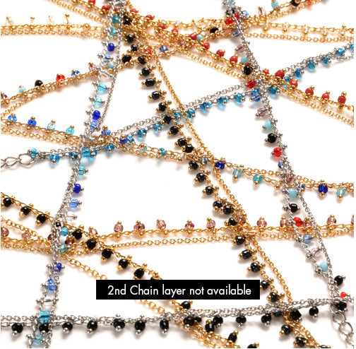 bracelet - Jillery Beaded Chain Charm Bracelet - Girl Intuitive - Jillery -