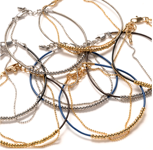 bracelet - Jillery Leather and Chain Charm Bracelet - Girl Intuitive - Jillery -