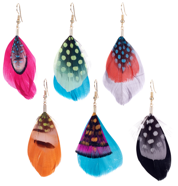 earrings - Colorful Feather Earrings - Girl Intuitive - Island Imports -