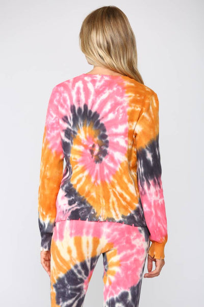 Sweater - Colorful Tie Dye Distressed Loungewear - Girl Intuitive - Fate -