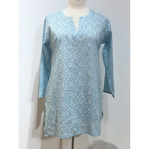 Tunic - Cotton Tunic Top Light Blue - Girl Intuitive - Dolma -