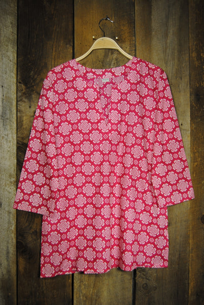 Tunic - Cotton Tunic Top Tory in Hot Pink - Girl Intuitive - Nusantara -