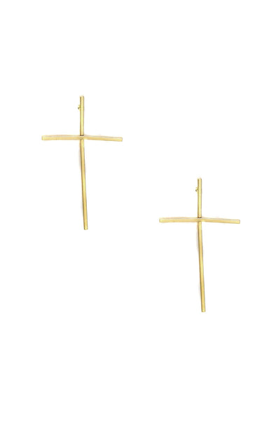 earrings - Cross it Off Earrings in Gold - Girl Intuitive - Ettika -