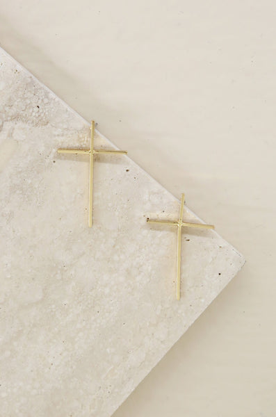 earrings - Cross it Off Earrings in Gold - Girl Intuitive - Ettika -